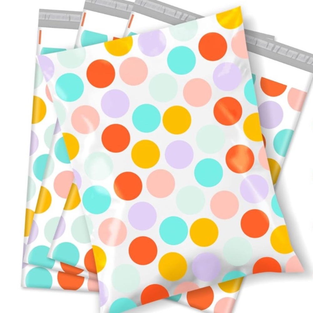 10pcs Colorful Polka Dot Poly Mailers - Picture 1 of 3